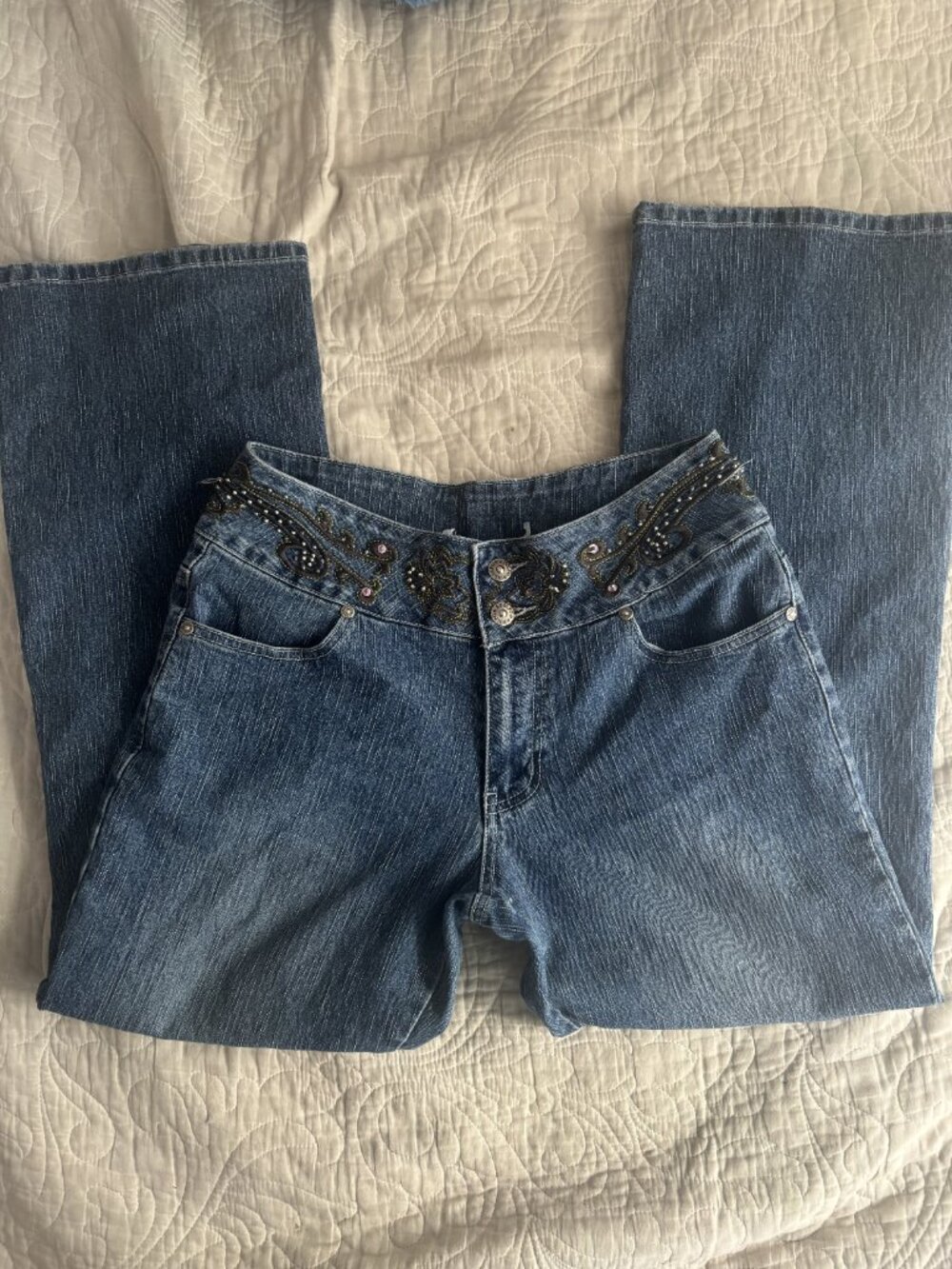Embroidered Flare Jeans